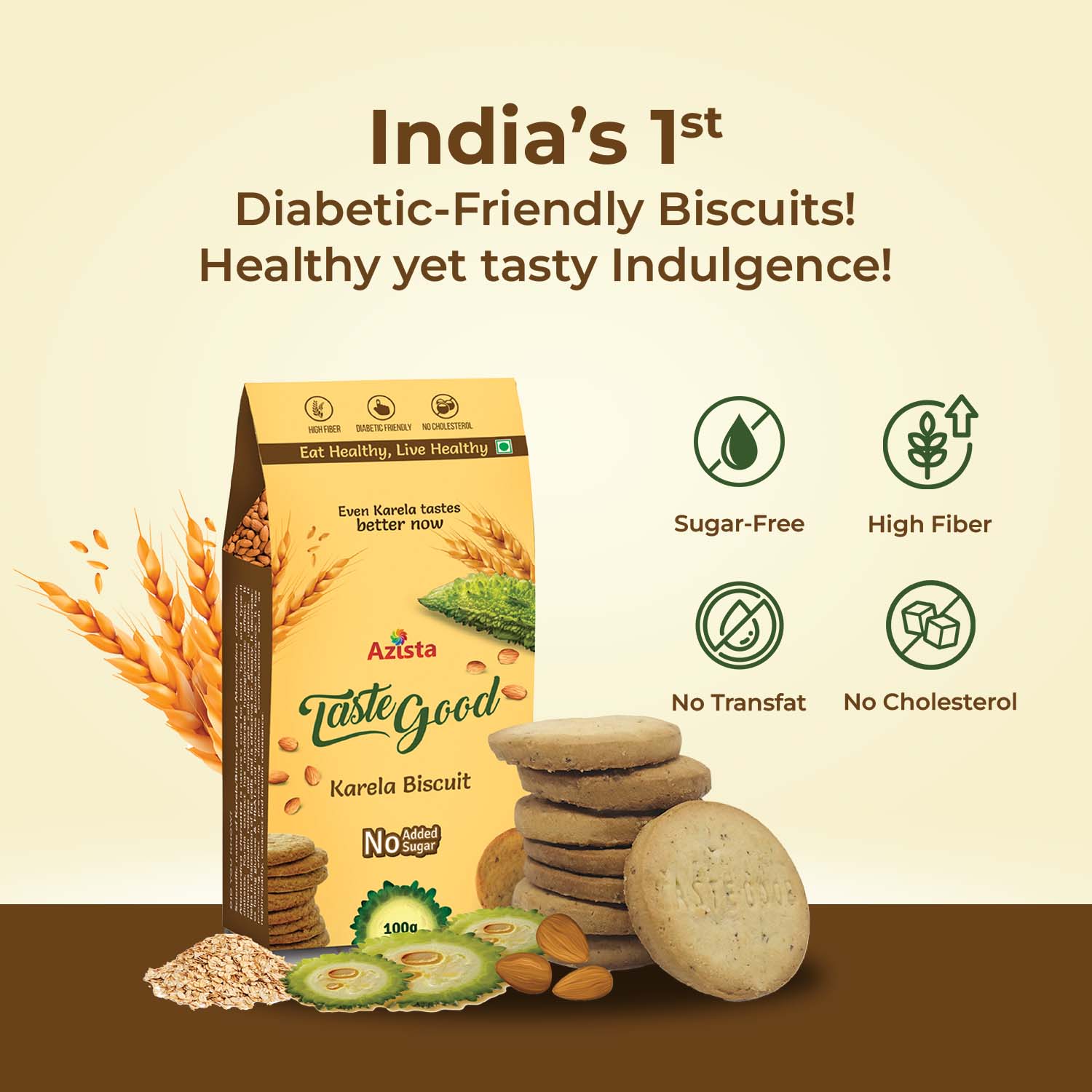 Buy Sugar Free Biscuits for Diabetics and Save upto 20 — Azistastore