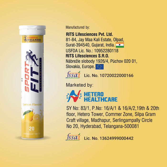 SportFit Effervescent Electrolyte Tablet – Sugar-Free Hydration & Energy Boost with 5X Electrolytes