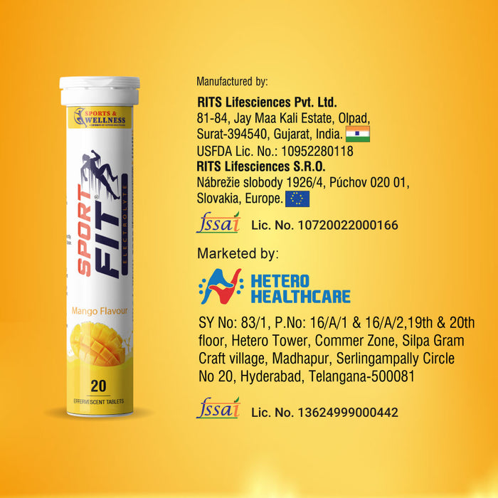 SportFit Effervescent Electrolyte Tablet – Sugar-Free Hydration & Energy Boost with 5X Electrolytes