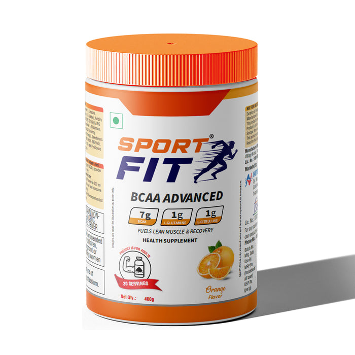 Sport Fit BCAA Supplement – Advanced Muscle Activation with 7g BCAA, 1gm L-Citrulline and 1gm L-Glutamine