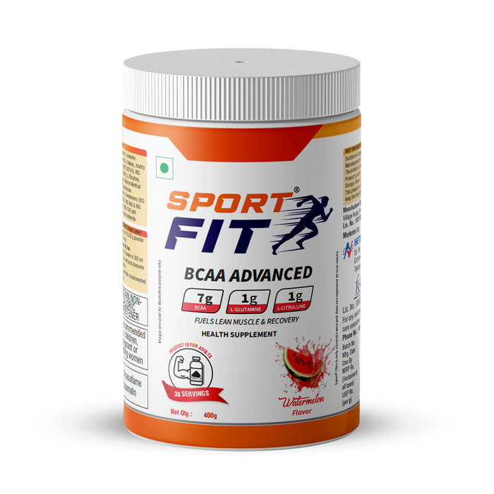 Sport Fit BCAA Supplement – Advanced Muscle Activation with 7g BCAA, 1gm L-Citrulline and 1gm L-Glutamine